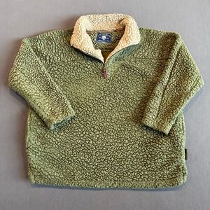 Live Oak Brand Sherpa Fleece Quarter Zip Pullover Olive Green Men's 2XL
